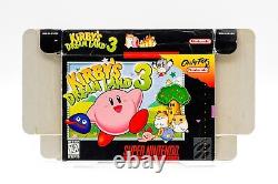 Super Nintendo SNES Kirby Dream Land 3 Boîte de jeu vidéo & manuel King Dedede 1997