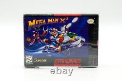 Super Nintendo SNES Mega Man X 2 Jeu vidéo, boîte et manuel Capcom 1995 X-Hunters