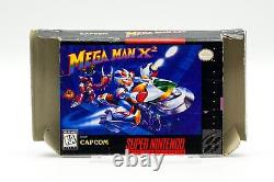 Super Nintendo SNES Mega Man X 2 Jeu vidéo, boîte et manuel Capcom 1995 X-Hunters