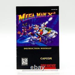 Super Nintendo SNES Mega Man X 2 Jeu vidéo, boîte et manuel Capcom 1995 X-Hunters