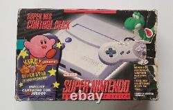 Super Nintendo SNES Mini Slim Kirby Super Star Exclusive translates to: Super Nintendo SNES Mini Slim Kirby Super Star Exclusif.