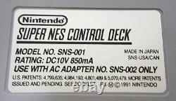 Super Nintendo SNES SNS-001 Console Authentique Testé Fonctionnant Sans Fils avec Jeux