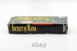 Super Nintendo SNES Secret of Mana RPG Jeu Vidéo Boîte & Manuel Squaresoft 1993
