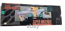 Super Nintendo SNES Super Scope 6 Pistolet Light Gun 100% Complet dans la Boîte CIB RARE