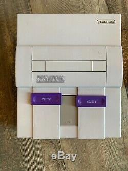 Super Nintendo Snes Console Avec 2 Contrôleurs, 4 Jeux, Commutateur Rf, Sns-001 Av Rca
