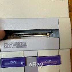 Super Nintendo Snes Console Originale Set Système Oem Avec Mario World & Donkey Kong