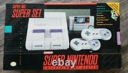 Super Nintendo Snes Console Super Set En Boîte Avec Jeu Super Mario World