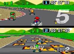 Super Nintendo Snes Mario Kart Console 2 Contrôleurs Authentiques Propres Et Testés