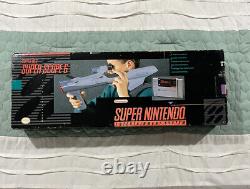 Super Nintendo Snes Super Scope 6 Light Gun Complet En Boîte Avec Jeu Et Manuel Cib