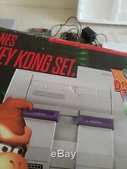 Super Nintendo Snes Système Console Donkey Kong Country Box Set Dk Cib