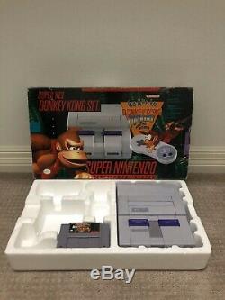 Super Nintendo Snes Système Console Donkey Kong Country Set Console De Jeux Inserts