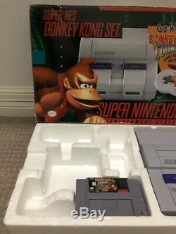 Super Nintendo Snes Système Console Donkey Kong Country Set Console De Jeux Inserts