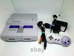 Super Nintendo Snes Système Console Oem Contrôleur Officiel Bundle Testé Sns-001