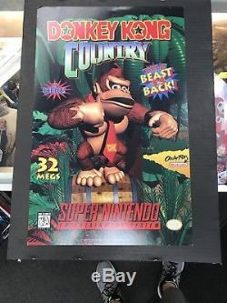 Super Nintendo Snes Vintage 1994 Affiche De Marketing De Jeu Vidéo Donkey Kong Country