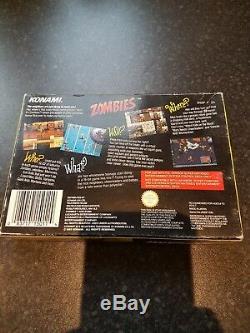 Super Nintendo Snes Zombies (pal) Konami 1993 Boxed / Complet Ukv Nice & Rare