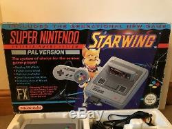 Super Nintendo Starwing Boxed Console Rue Bundle Fighter 2 Portée Et Jeux Snes