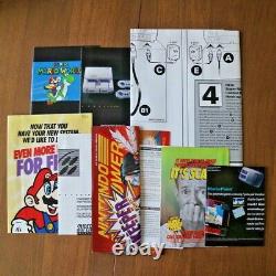 Super Nintendo Super Set (snes) Complet En Boîte Cib Avec Mario Monde Près De La Monnaie