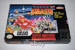 Super Smash TV Jeu Vidéo Super Nintendo SNES Complet dans sa Boîte