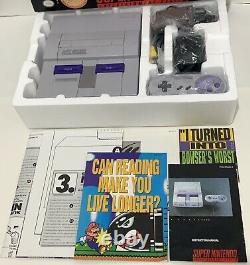 Système De Console Super Nintendo Snes Boxed Box Complete + Scope Pas Pour La Revente Set