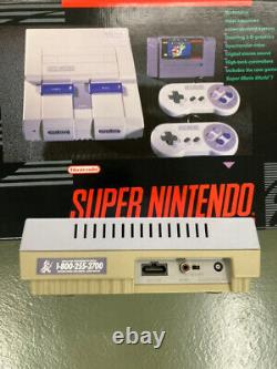 Système Super Nintendo SNES Console Set Complet dans sa Boîte, Jeu Vidéo Vintage