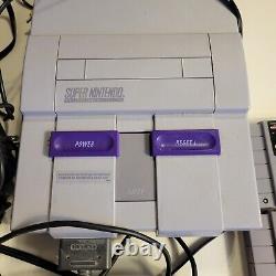 Système Super Nintendo SNES Officiel Complet SNS-001 Testé Fonctionne 2 Jeux