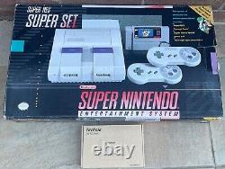 Système de divertissement Super Nintendo/SNES complet avec insertions + Mario + NTSC/USA