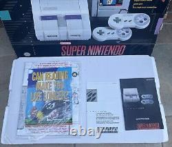 Système de divertissement Super Nintendo/SNES complet avec insertions + Mario + NTSC/USA