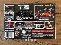 Terminator 2 T2 Le jeu d'arcade Super Nintendo SNES Boîte avec Manuel.