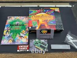 Terre Super Nintendo SNES grande boîte avec livre, petites cartes et jeu sans insert