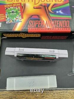 Terre Super Nintendo SNES grande boîte avec livre, petites cartes et jeu sans insert