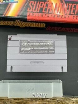 Terre Super Nintendo SNES grande boîte avec livre, petites cartes et jeu sans insert