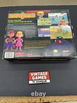 Terre Super Nintendo SNES grande boîte avec livre, petites cartes et jeu sans insert